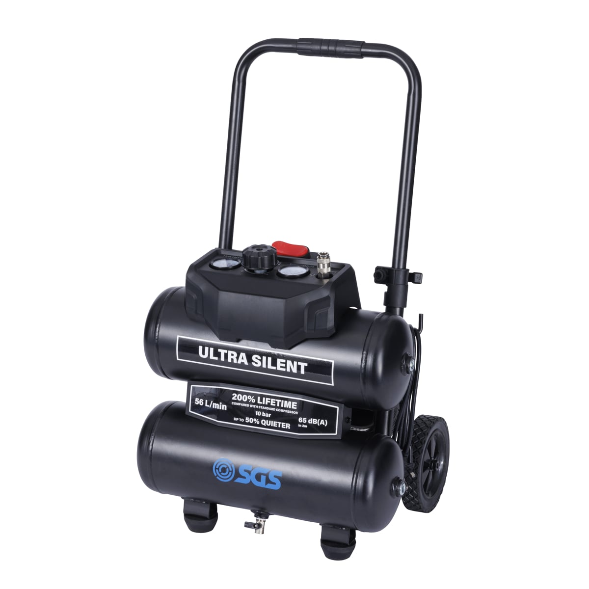 SGS Silent Air Compressor Oil Free 17L 1HP 5.6CFM